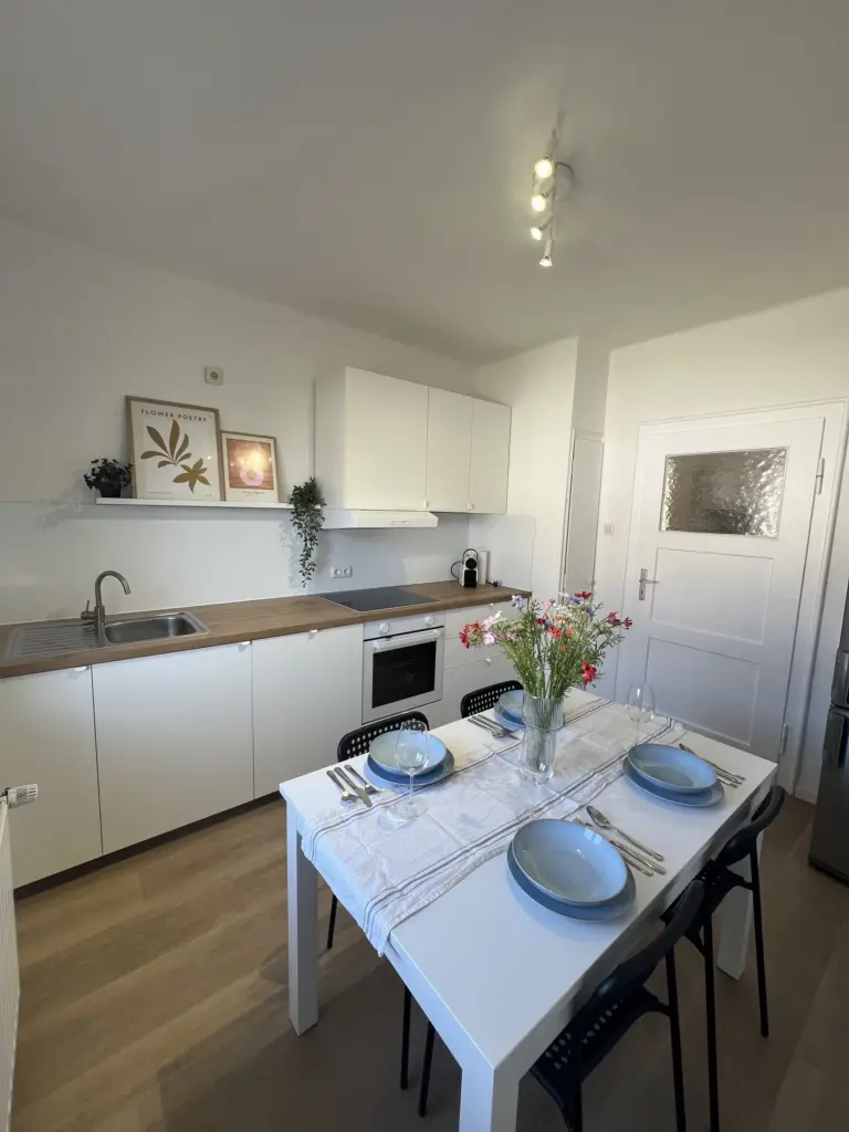 Ferienwohnung ZORO in Memmingen – voll ausgestattete Küche